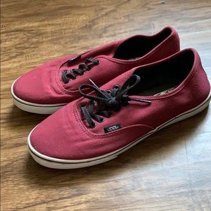 Maroon lace up vans